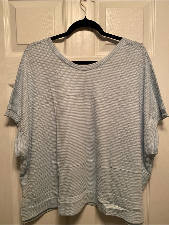 Falechay Tops - Falechay V-Neck Lace Insert Waffle Knit Oversized Top… size S